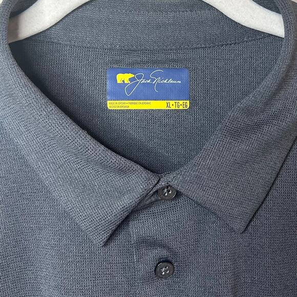 Jack Nicklaus Gray Golf Performance Polo Shirt Size XL Bear Emblem Short Sleeves - Picture 4 of 9